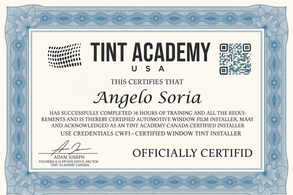 window tinting certification